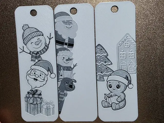 HueForge model: Cute Christmas Bookmarks Set of 3  Hueforge NoAMS by AirMechDesigns