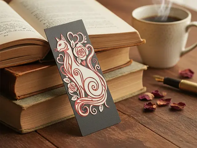 HueForge model: Valentine Kitty Bookmark3 - Hueforge - 4 Colors by doodleddigital