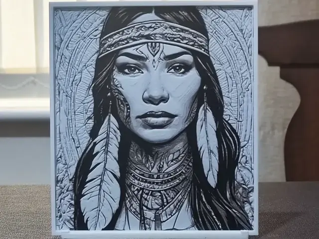 HueForge model: Pocahontas Grew Up - HueForge 3 Color by BoDad