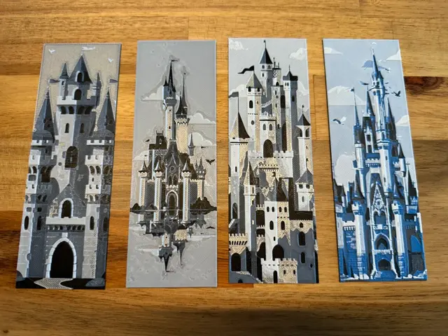 HueForge model: Bookmark - Castles #1-4 by Canadian Gamer