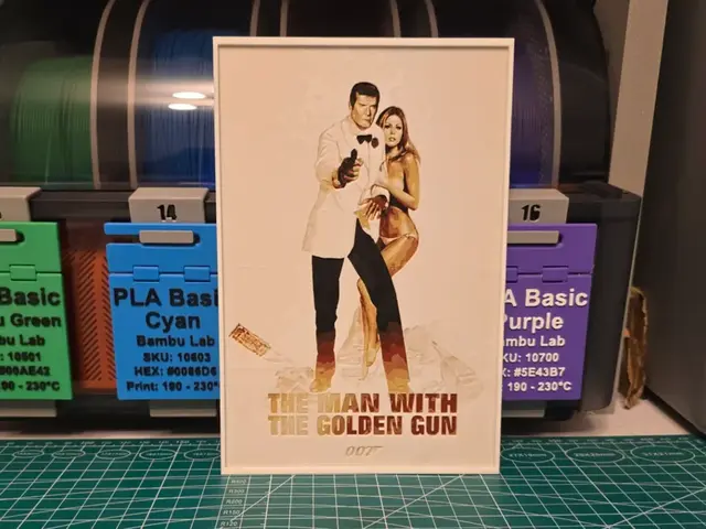 HueForge model: 007 The Man with the Golden Gun Movie - Hueforge by Lumpy3D