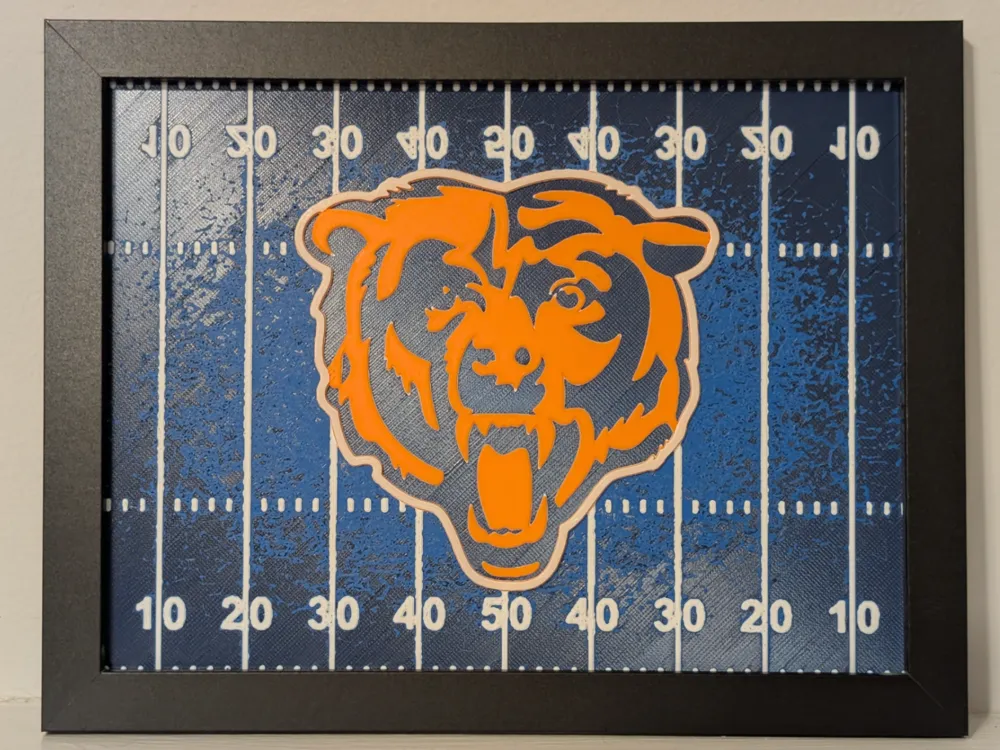 Chicago Bears Field Logo 3D Hueforge 6x8 Decor by Super bird HueForge model: Chicago Bears Field Logo 3D Hueforge 6x8 Decor by Super bird