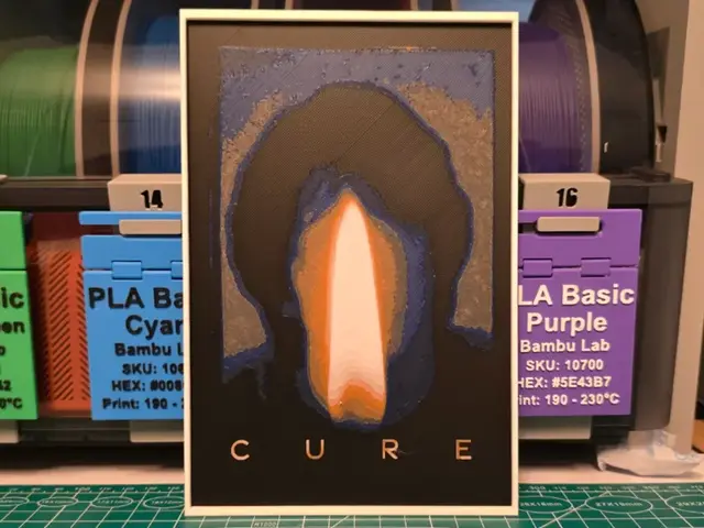 HueForge model: Cure Movie Poster - Hueforge Art by Lumpy3D