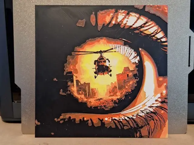 HueForge model: Through the Eye of a soldier - hueforge -4 colours by 3dGlow