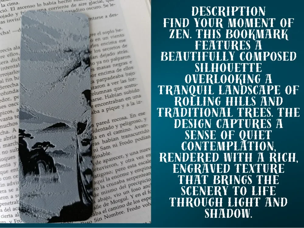 Asian Landscape & Silhouette Bookmark by FYTY112 HueForge model: Asian Landscape & Silhouette Bookmark by FYTY112