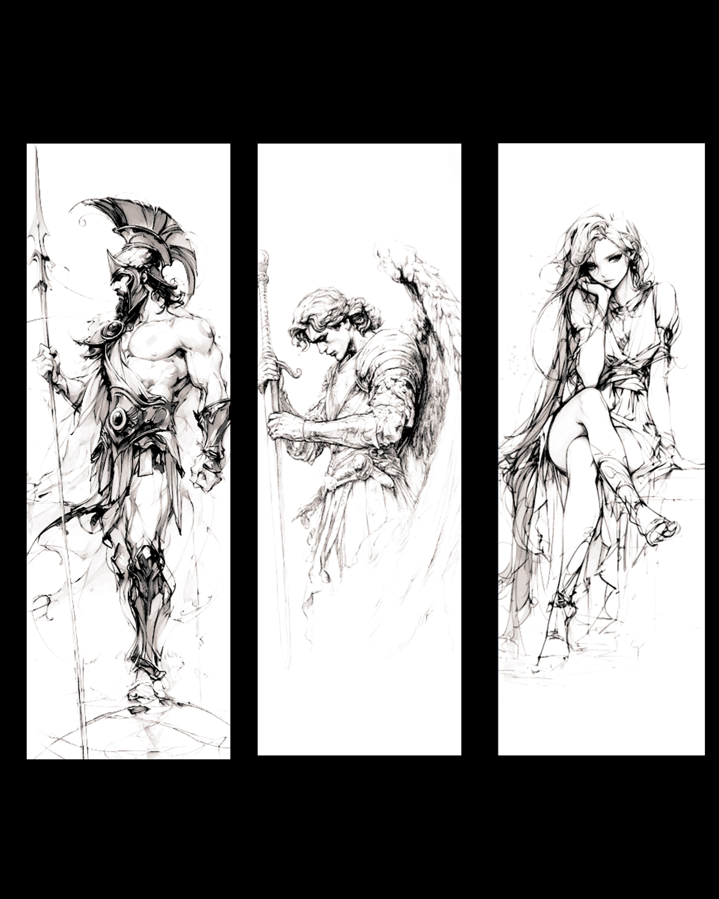 Sketches of Roman gods - Set of bookmarks by BooneCo3d HueForge model: Sketches of Roman gods - Set of bookmarks by BooneCo3d