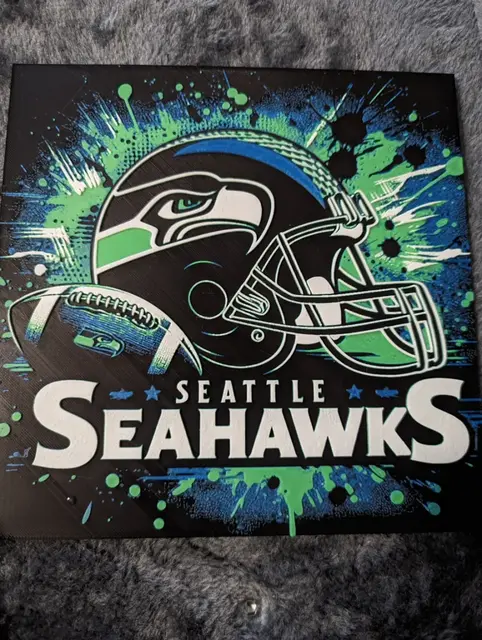 HueForge model: Seahawks Hueforge by the_bearded_jedi