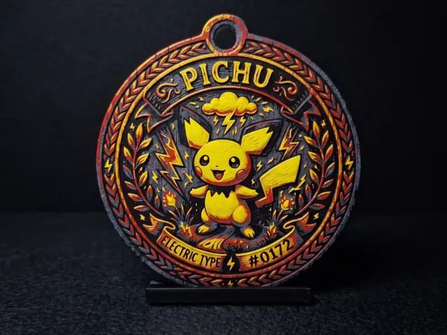 HueForge model: Pichu #0172 - Pokemon Ornament by LED