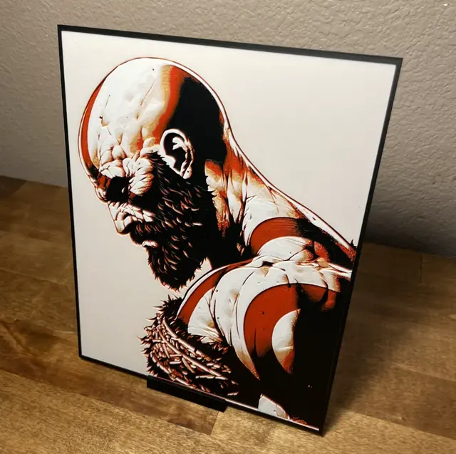 HueForge model: Hueforge - God of War - Kratos Side View by Cloudy Nostalgia