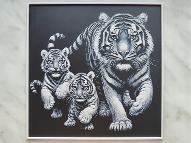 HueForge model: Tiger with cubs - Hueforge by BeaN
