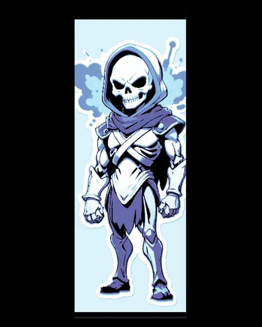 HueForge model: Cartoon Style Depiction of Skeletor from Masters of the Universe - Set of Bookmarks by BooneCo3d