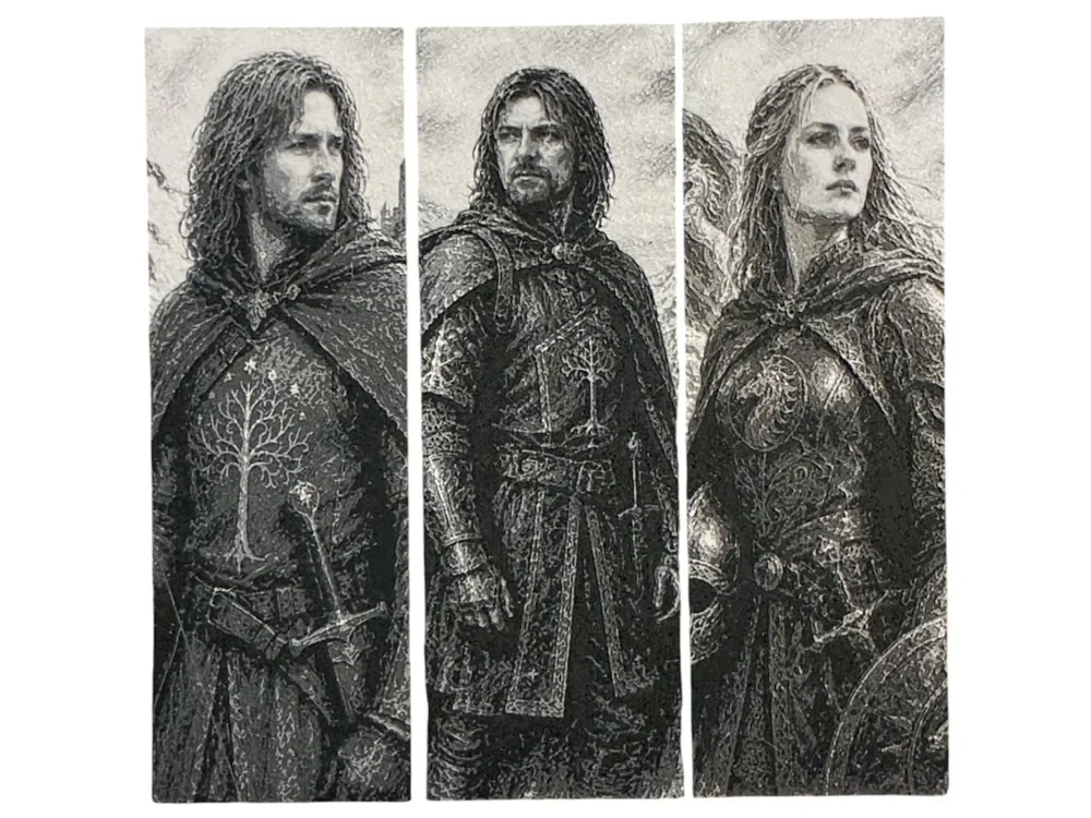 Boromir, Éowyn & Faramir Bookmark Collection by The SkyLab 3D HueForge model: Boromir, Éowyn & Faramir Bookmark Collection by The SkyLab 3D