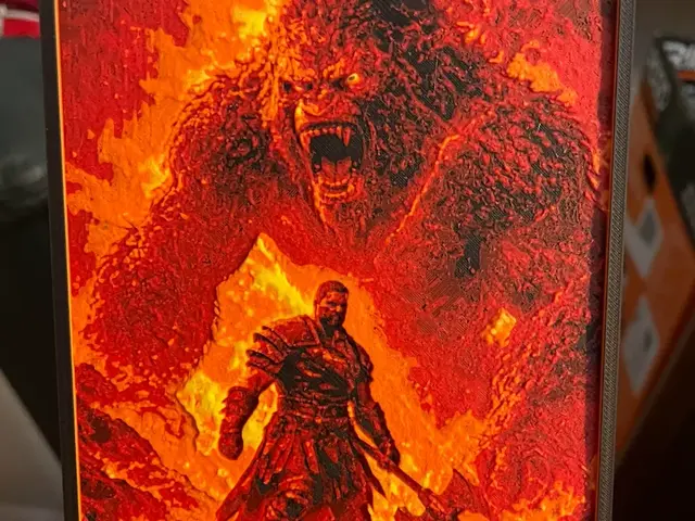 HueForge model: Man VS Gorilla Fire Hueforge by Advancedtechworldwide