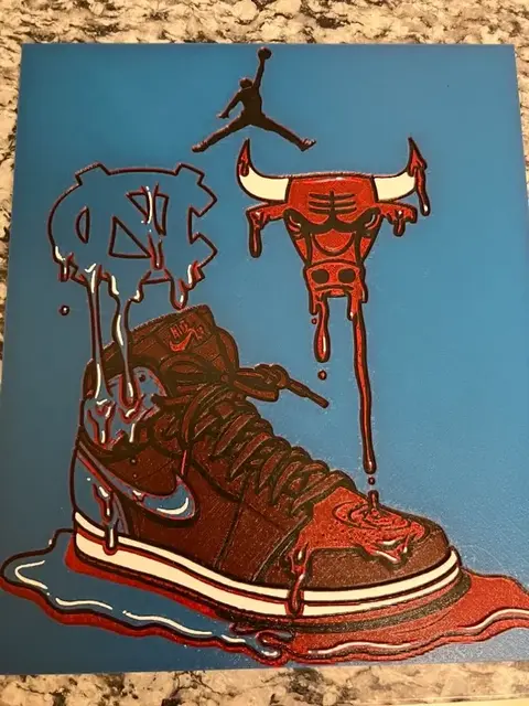 HueForge model: NC Bulls jordan shoe (HueForge print) by Houston713Texan