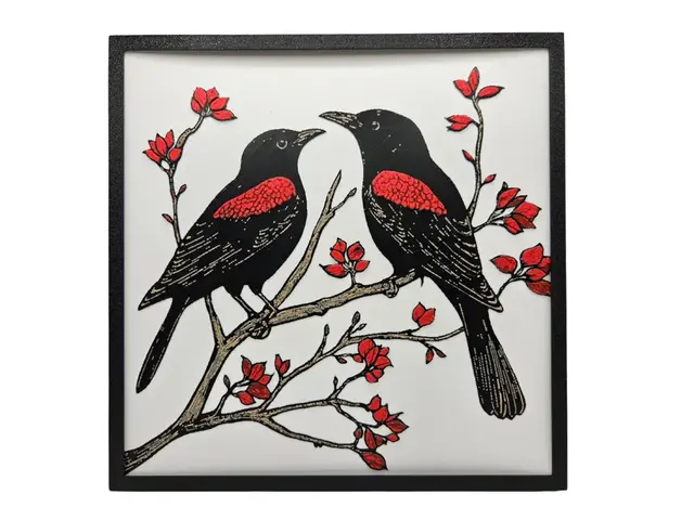 HueForge model: Redwing Blackbirds by BusyKikiBee