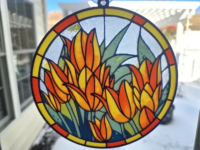 HueForge model: Tulips in Stained-glass Style by tlavedas