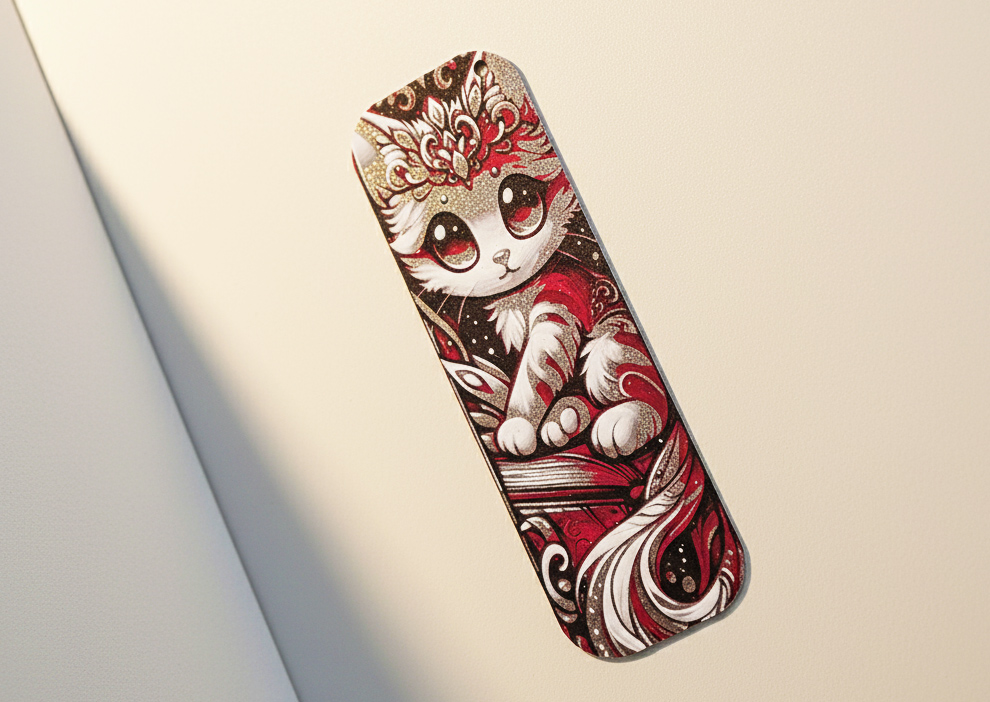 Cute Cat Bookmark - Hueforge - 4 Colors by doodleddigital HueForge model: Cute Cat Bookmark - Hueforge - 4 Colors by doodleddigital