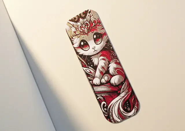 HueForge model: Cute Cat Bookmark - Hueforge - 4 Colors by doodleddigital