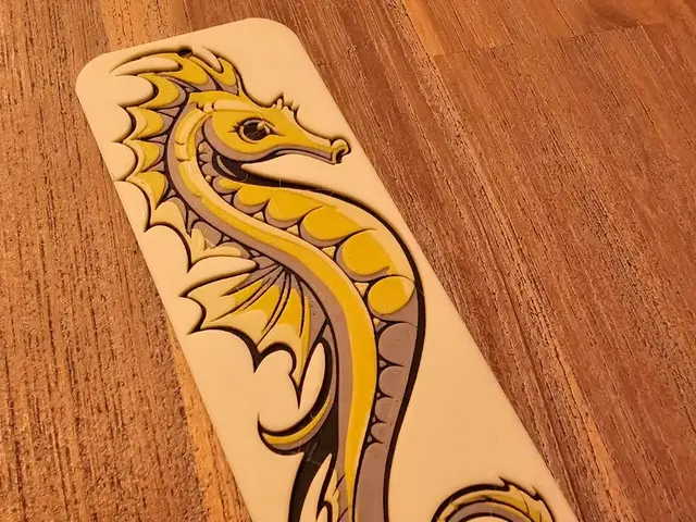 HueForge model: "Bookmark" Colorful Seahorse by BLUSH Designs