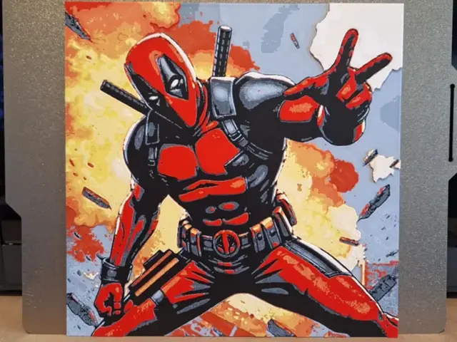 HueForge model: Deadpool explosion - Hueforge - 4 colour by 3dGlow