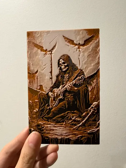 HueForge model: Greeting Card - Music from Hell - Halloween by cyanidesugar