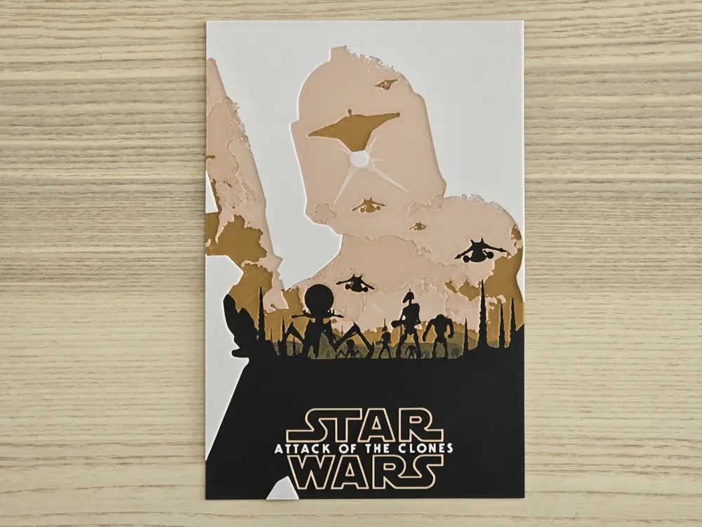 Star Wars Attack of the Clones - HueForge Poster by EisenWorld HueForge model: Star Wars Attack of the Clones - HueForge Poster by EisenWorld
