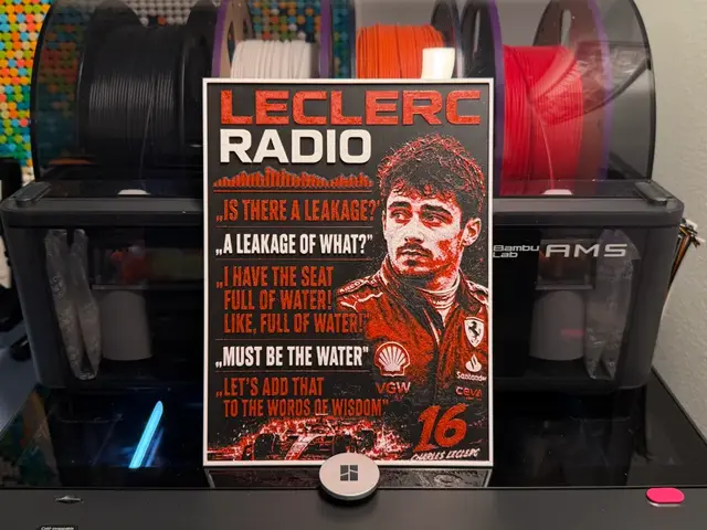 HueForge model: F1- Charles Leclerc "Is there a leakage?" HueForge by liv_3d