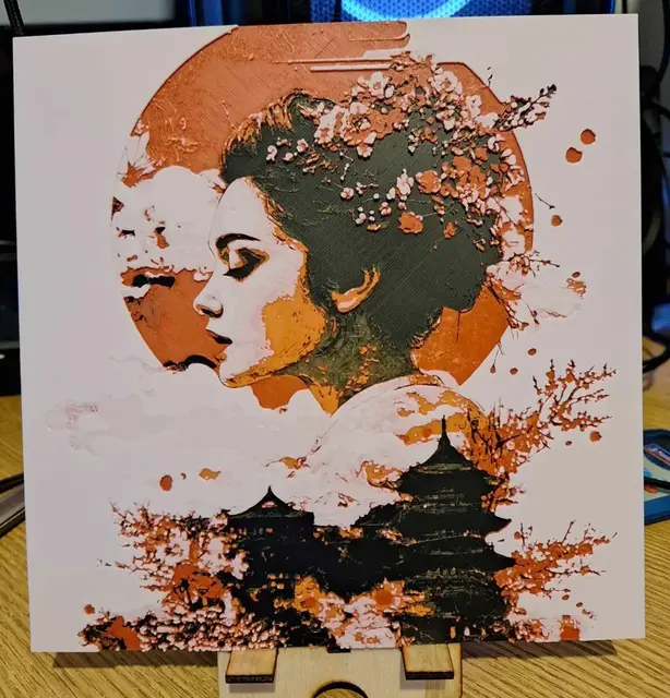 HueForge model: Japanese geisha Girl by 3dGlow