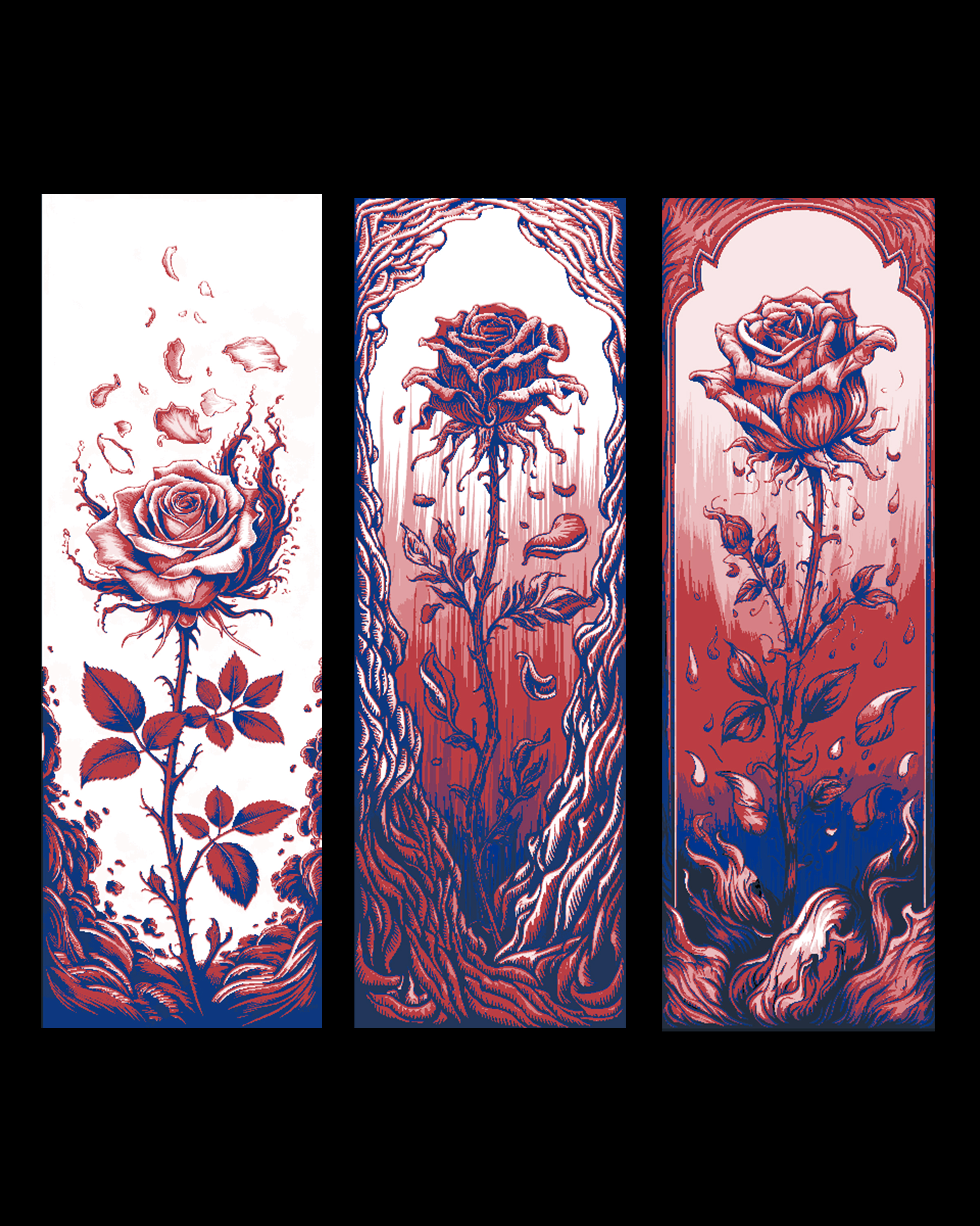 Valentine's Day is for all ages - The weathered Rose still shares Beauty - Set of Bookmarks by BooneCo3d HueForge model: Valentine's Day is for all ages - The weathered Rose still shares Beauty - Set of Bookmarks by BooneCo3d