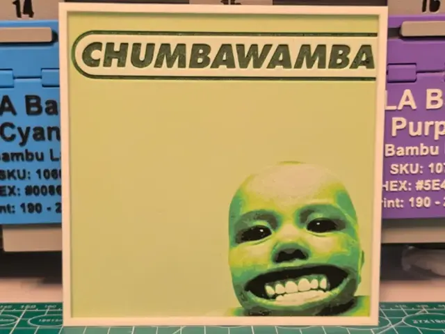 HueForge model: Chumbawamba's "Tubthumper" Album - Hueforge Art by Lumpy3D