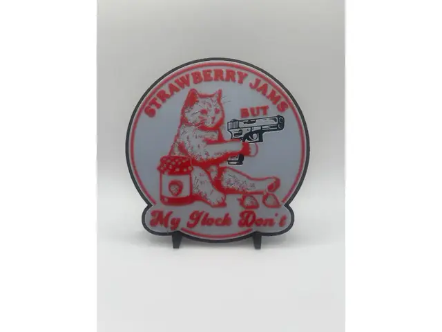 HueForge model: Strawberry Jams, My Glock Doesn't meme - Hueforge by Thadius