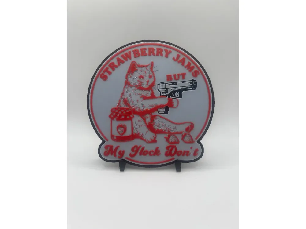 Strawberry Jams, My Glock Doesn't meme - Hueforge by Thadius HueForge model: Strawberry Jams, My Glock Doesn't meme - Hueforge by Thadius