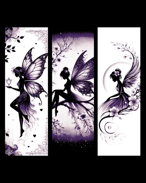 HueForge model: Sometime simple is just better - shadow fantasy fairy designs - set of bookmarks by BooneCo3d