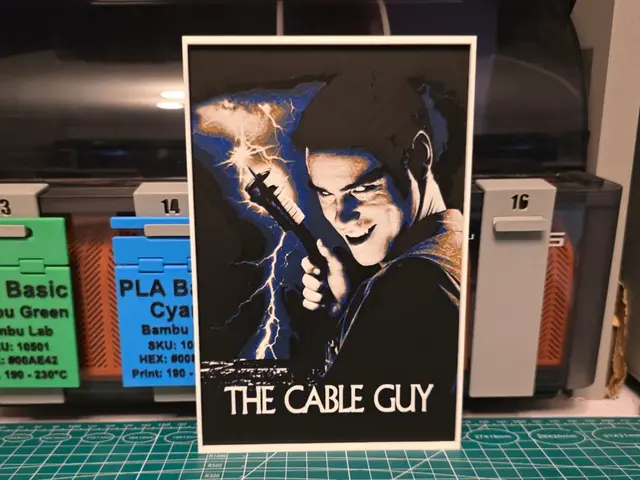 HueForge model: The Cable Guy Movie Poster - Hueforge Art by Lumpy3D