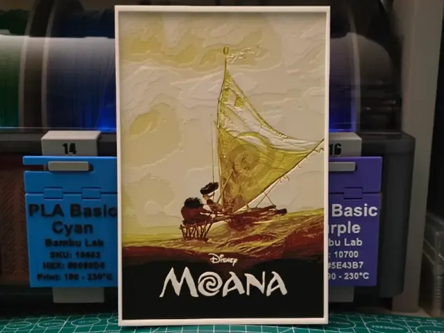 HueForge model: Moana Movie Poster - Hueforge Art by Lumpy3D