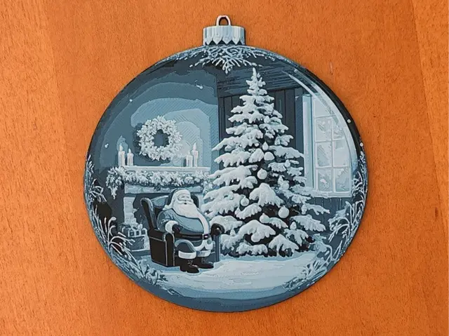 HueForge model: Santa Christmas Tree Decoration Ornament Bauble by Sarge
