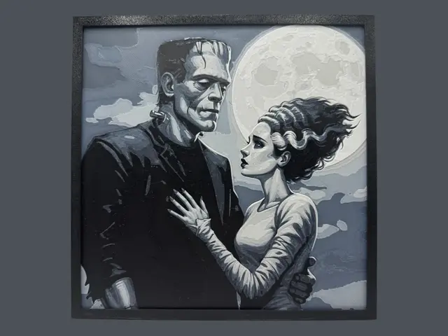 HueForge model: Frankenstein and Bride of Frankenstein by Canadian Gamer