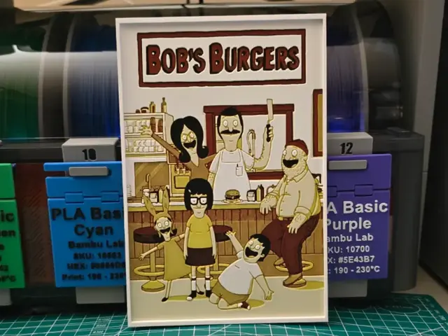 HueForge model: Bob's Burgers Poster - Hueforge Art by Lumpy3D