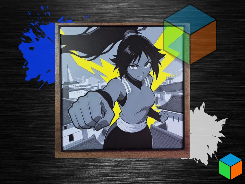 Yoruichi Color Pop | Bleach HueForge by 3D Prints By Vic HueForge model: Yoruichi Color Pop | Bleach HueForge by 3D Prints By Vic