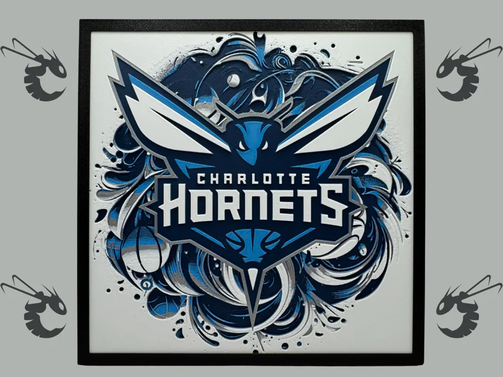 Charlotte Hornets - NBA Hueforge by Canadian Gamer HueForge model: Charlotte Hornets - NBA Hueforge by Canadian Gamer