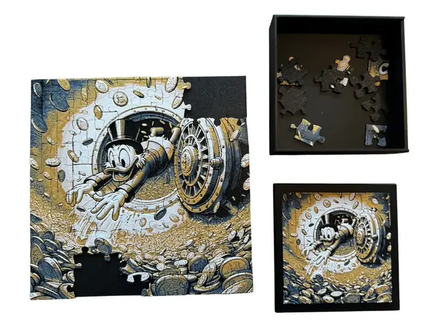 HueForge model: Scrooge McDuck Puzzle & Lid by Canadian Gamer