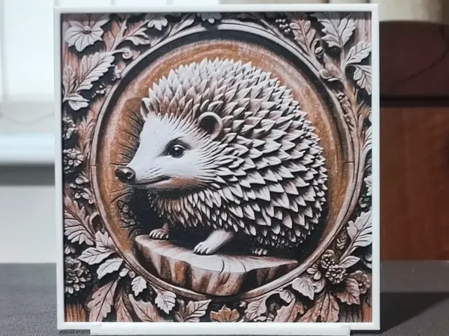 HueForge model: Wood Carving Hedgehog - HueForge 3 Color by BoDad