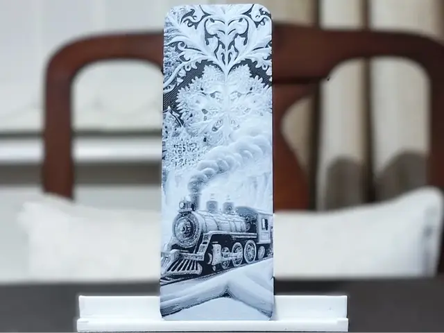 HueForge model: Christmas Train Bookmark - 2 Color by BoDad