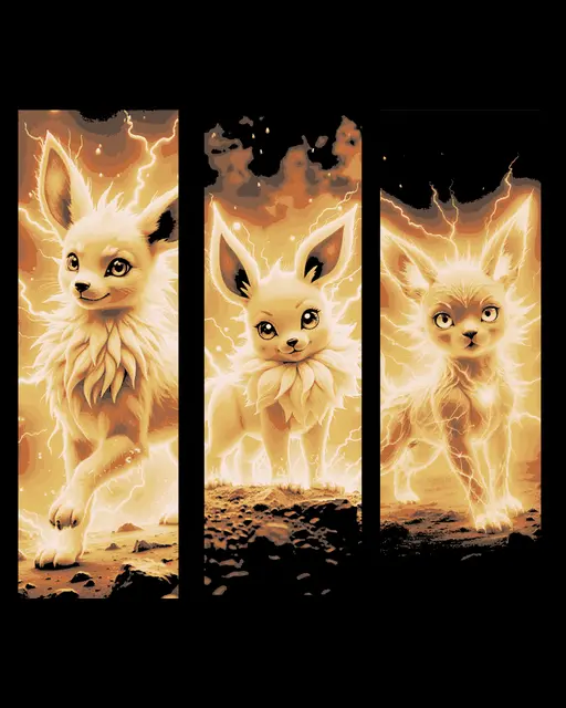 HueForge model: Fan art depictions of the electrified Pokémon Jolteon  - Set of bookmarks by BooneCo3d
