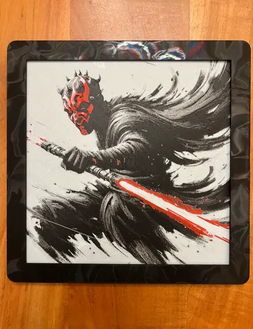 HueForge model: Darth Maul with Double Red Lightsaber by JustBe 3D Printing