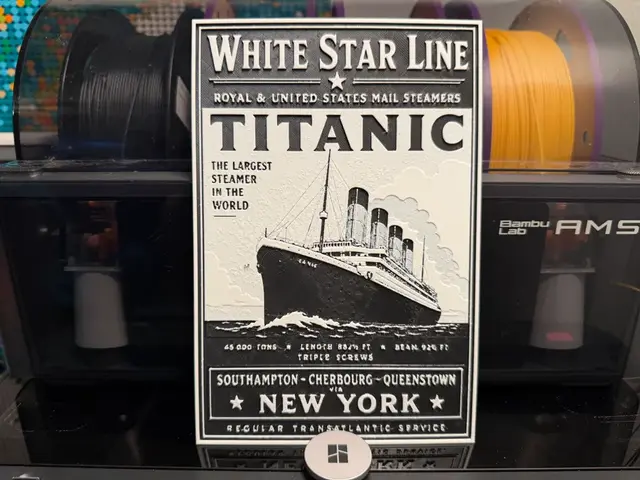 HueForge model: Titanic White Star Line HueForge Poster by liv_3d