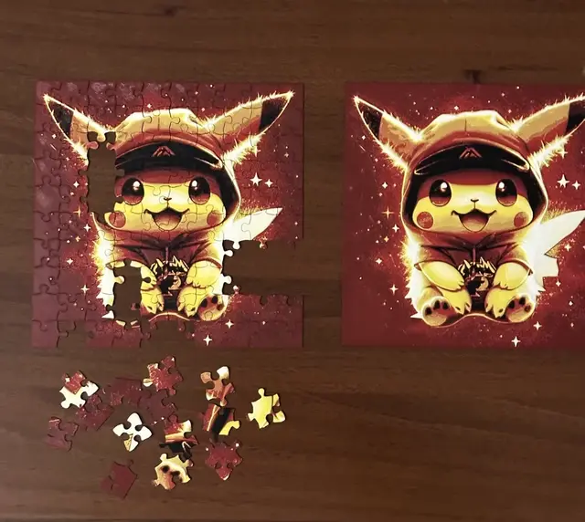 HueForge model: Pokemon Pikachu Puzzle Jigsaw print in place by enricoRE