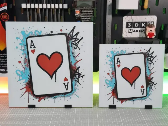 Graffiti Ace of Hearts – Hueforge – 4 Colors