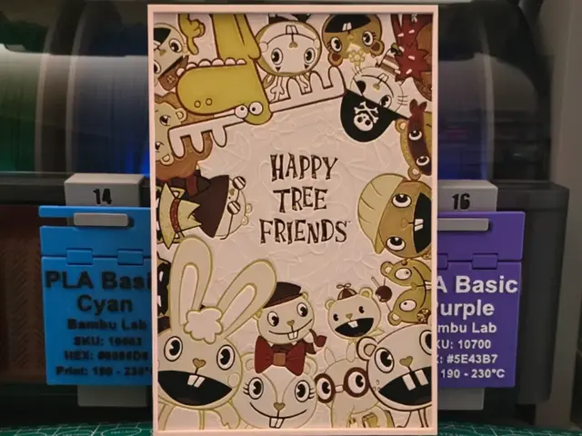 HueForge model: Happy Tree Friends Poster - Hueforge Art by Lumpy3D