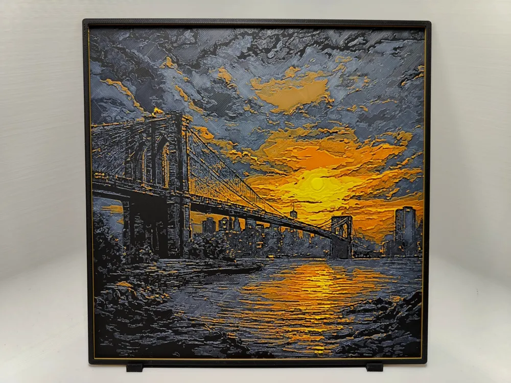 Brooklyn Bridge Sunset - Hueforge by BeaN HueForge model: Brooklyn Bridge Sunset - Hueforge by BeaN